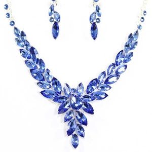 Crystal Blue Evening Necklace
